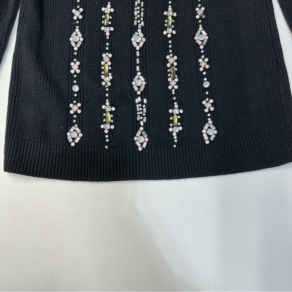 Tory Burch Etta Rhinestone Embellished Knit Pullover Sweater Womens Size Large - Picture 10 of 10